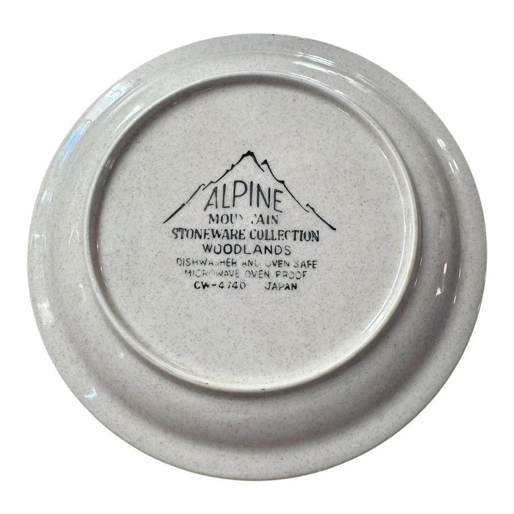 Alpine Mountain Hand Painted Stoneware Woodlands Dinner 10 5/8
